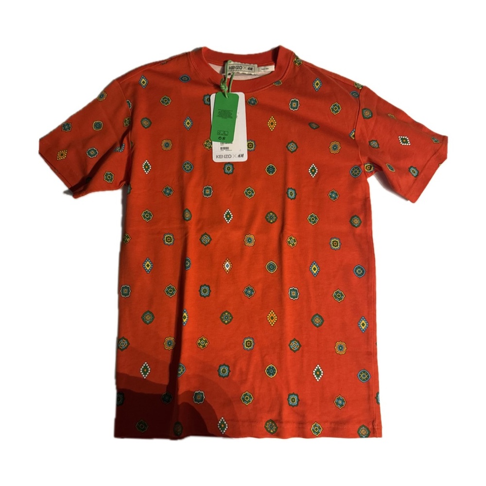 Kenzo X H&M - limited edition - Orange Tee with Geometric Accents